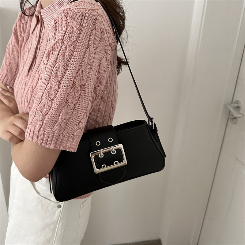 Women's Popular leisure commuter underarm bag summer new stylish textured solid color crossbody small square bag