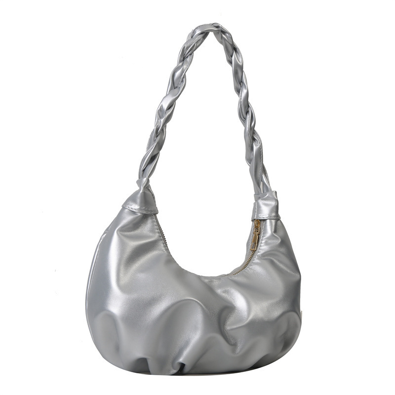 Simple pleated simple bag women's new summer trendy fashion dumpling bag leisure commute underarm bag