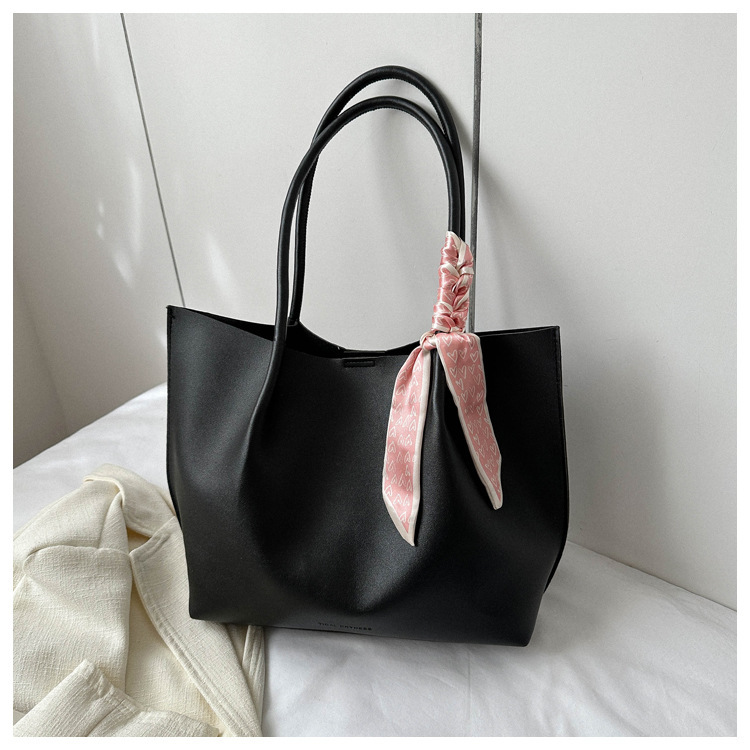 Large Capacity handbags women's new fashion shoulder bag solid color texture leisure commute tote bag