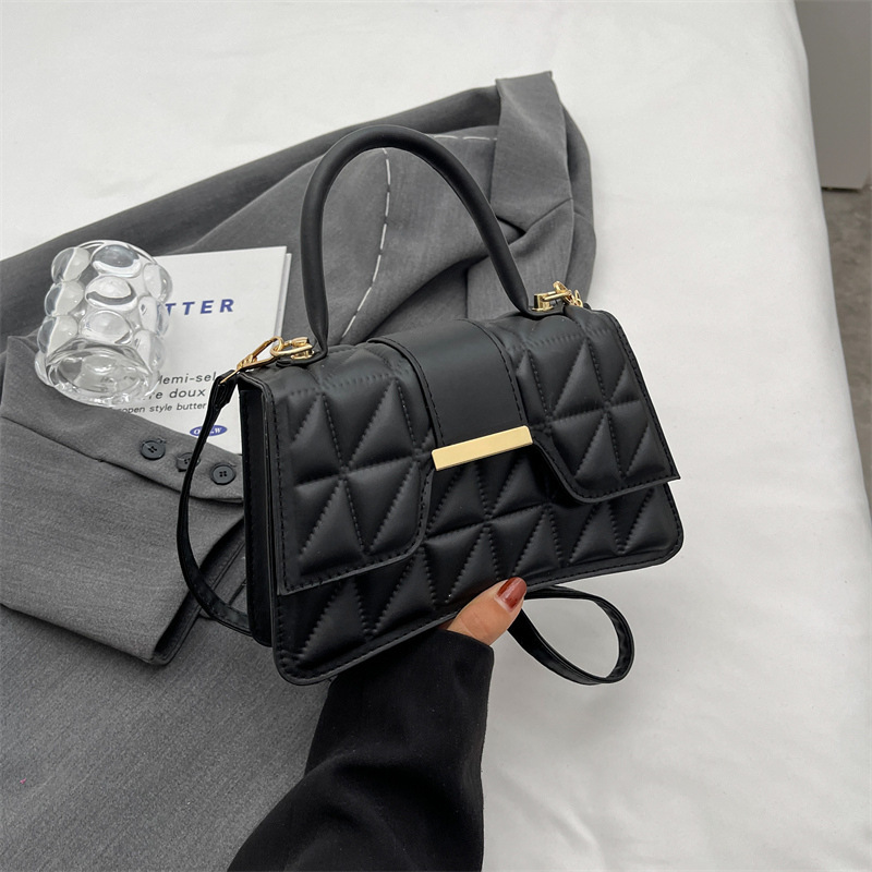 Women's bag solid color summer fashion popular women's bags simple indentation commuter shoulder crossbody portable small square bag