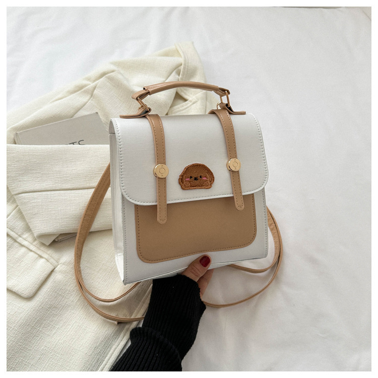College style retro textured fashion new autumn and winter leisure texture commuter portable two shoulders cross-body bag for women