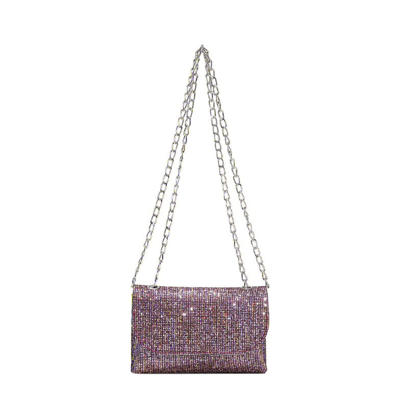 Sequined small square bag new summer fashionable new chain bag portable shoulder bag women's fashion trendy bags