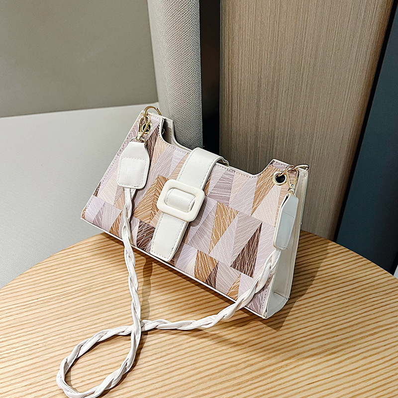 New popular contrast color small bags women's autumn leisure high quality crossbody bag western style design shoulder small square bag