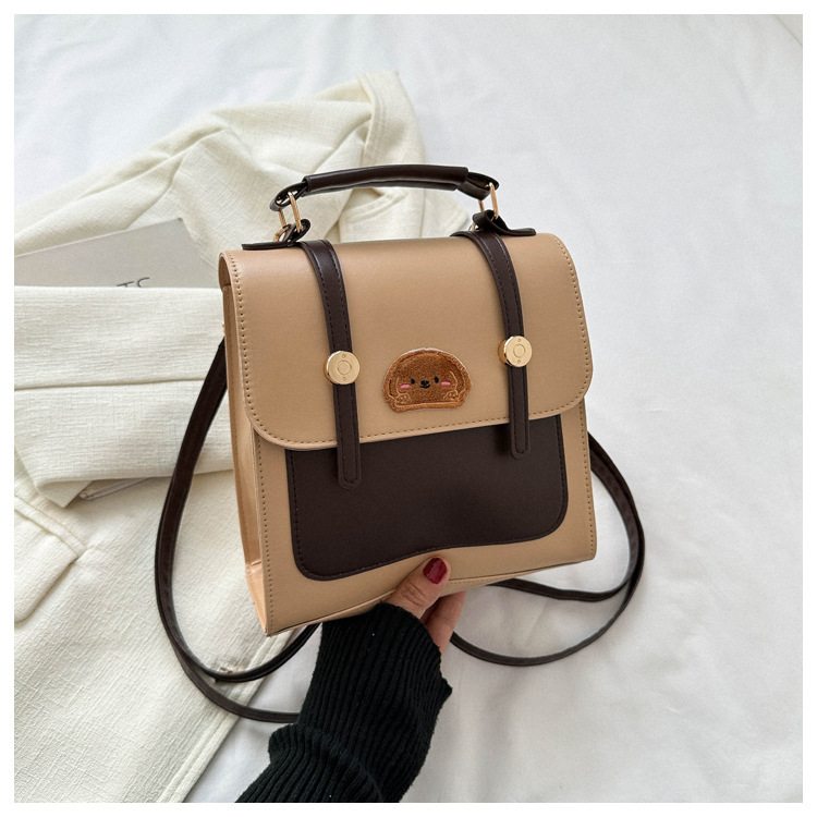 College style retro textured fashion new autumn and winter leisure texture commuter portable two shoulders cross-body bag for women