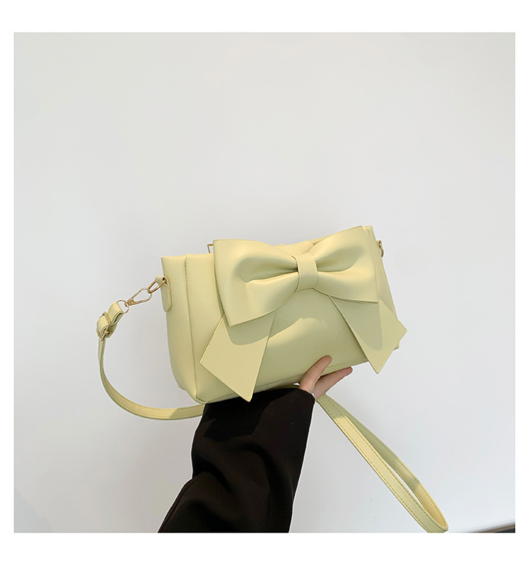 Bowknot fashionable stylish casual spring new simple solid color shoulder crossbody portable small square women's bag