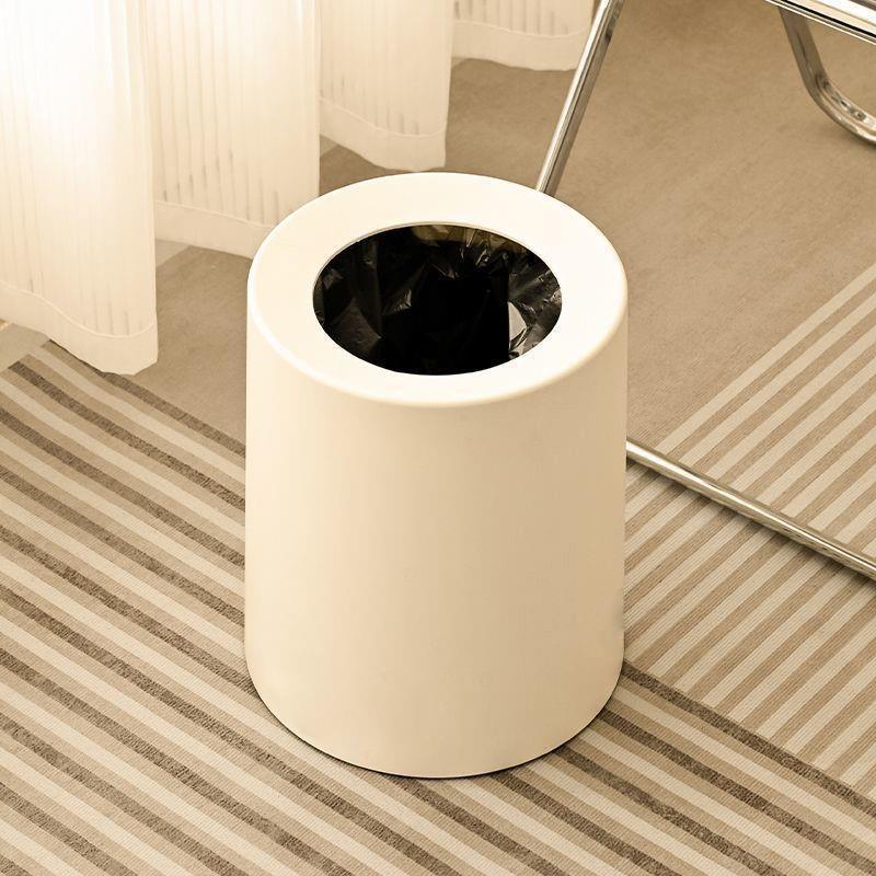 Trash can household solid color affordable luxury style simple ins style good-looking office living room bedroom large capacity wastebasket
