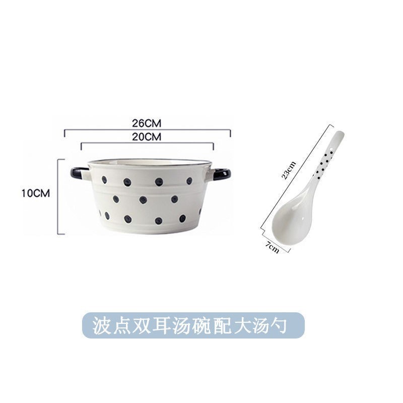 Bowl ceramic big soup bowl household large boiled fish with pickled cabbage and chili soup plate large Bowl Noodle Bowl cute dual-sided stockpot tableware independent station