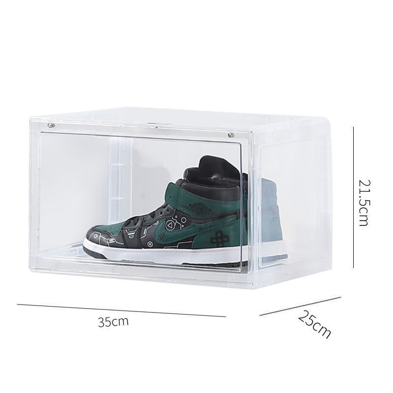 Magnetic hard plastic transparent shoe box shoes storage box AJ thickened space-saving shoe rack shoe cabinet side open acrylic