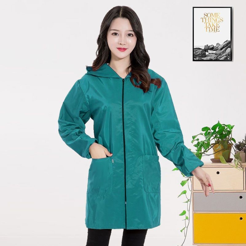 Overclothes adult work wear thin adult men's and women's coats fleece-lined thickened apron kitchen household work clothes cross-border