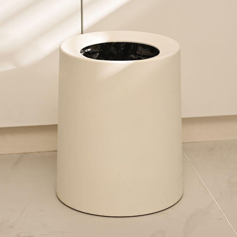 Trash can household solid color affordable luxury style simple ins style good-looking office living room bedroom large capacity wastebasket