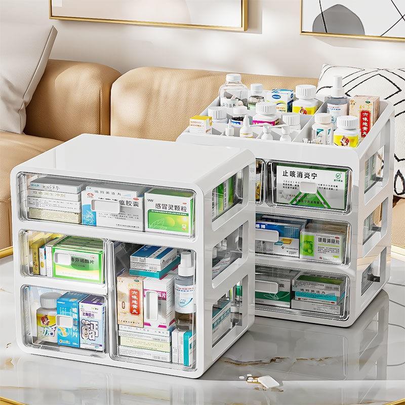 Medicine box multi-layer large capacity transparent drawer storage box student household dormitory medicine multi-layer first aid kit