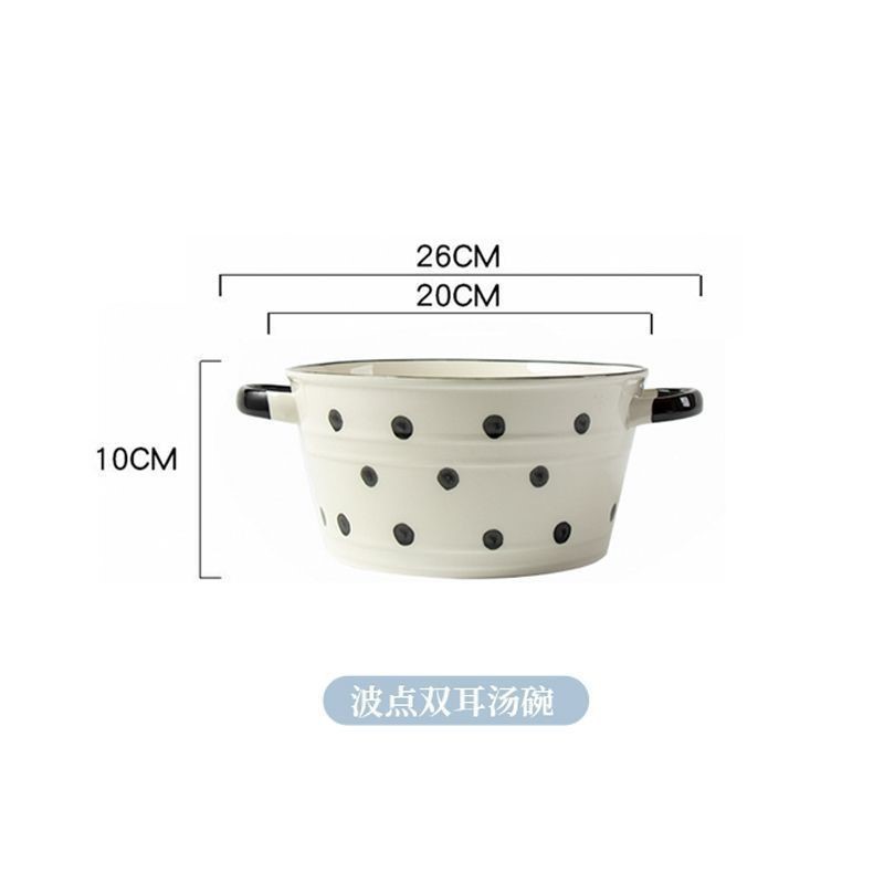 Bowl ceramic big soup bowl household large boiled fish with pickled cabbage and chili soup plate large Bowl Noodle Bowl cute dual-sided stockpot tableware independent station