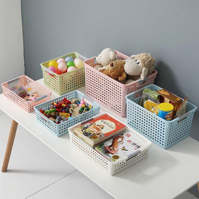 Kindergarten Art Zone area material storage basket toy desktop test paper plastic storage box area Angle classification basket