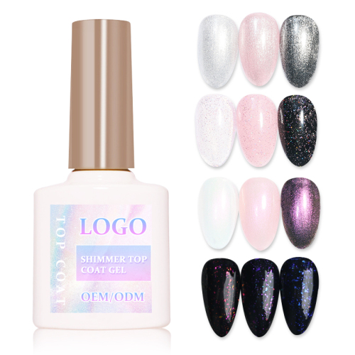 Shimmer Top Coat UV Led Gel Polish Nails Soak Off 8ml Nail Art