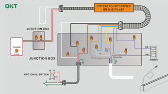 How to connect high voltage led emergency driver with led linear lighting?