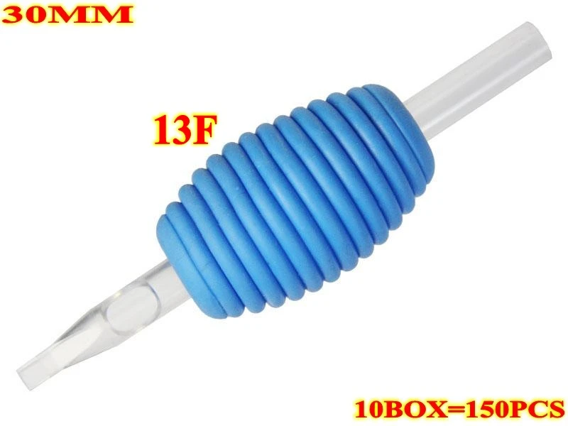 150pcs 13F 30MM Blue disposable grips with clear tips