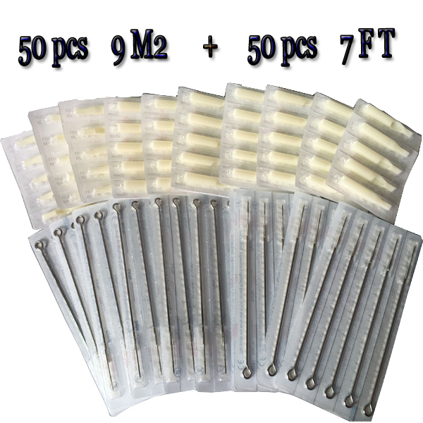 9M2 Tattoo needles+ 7FT  Disposable White Tips