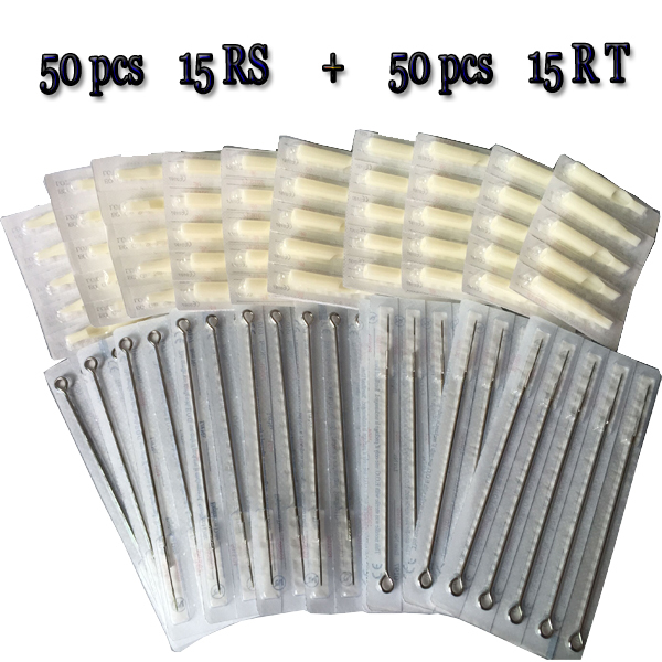 15RS Tattoo needles+ 15RT  Disposable White Tips