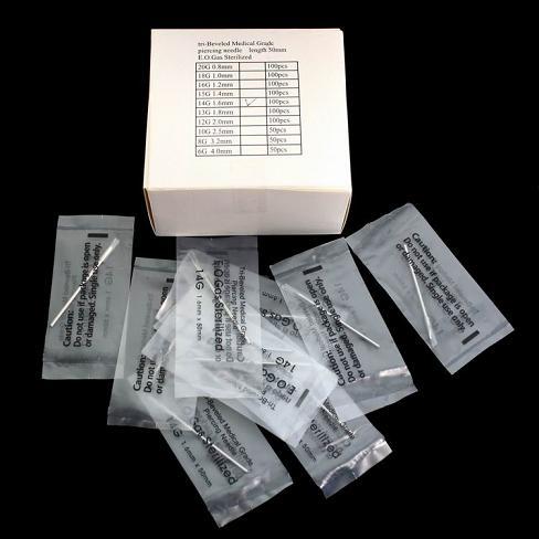 20G Sterilized 2&quot; Body Piercing Needles -BOX OF 100