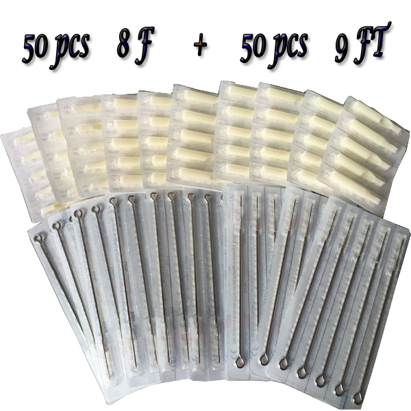 8F Tattoo needles+ 9FT  Disposable White Tips