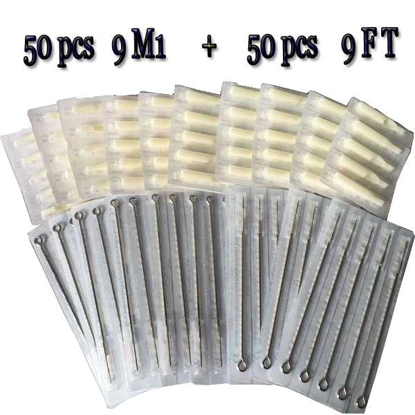 9M1 Tattoo needles+ 9FT  Disposable White Tips