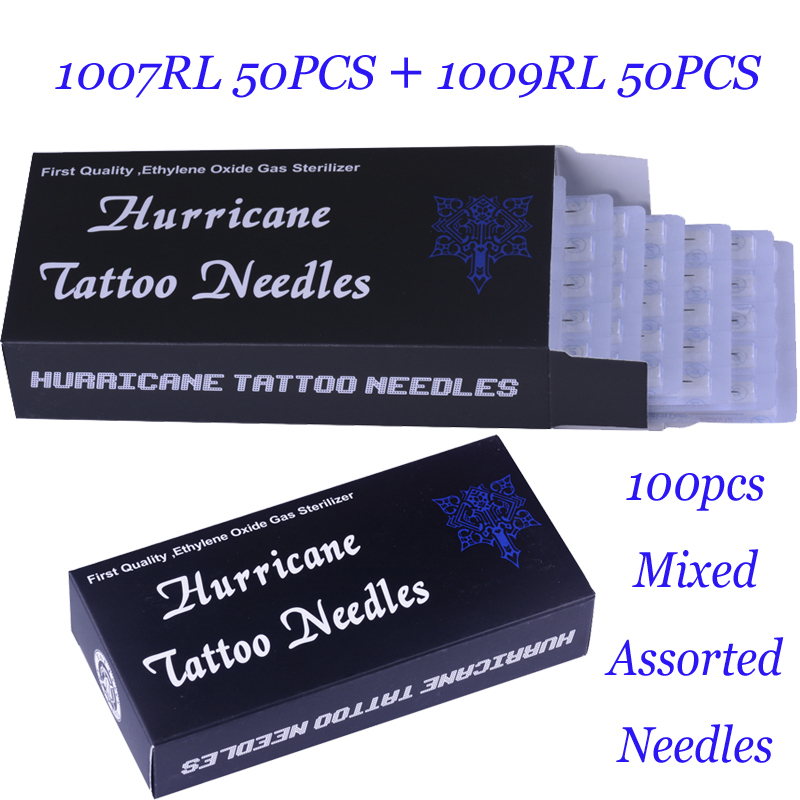 100Pcs Mixed size Hurricane tattoo needle 7RL/9RL 50pcs of each