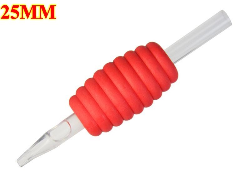 600pcs for free shipping 25MM Red disposable grips with clear tips