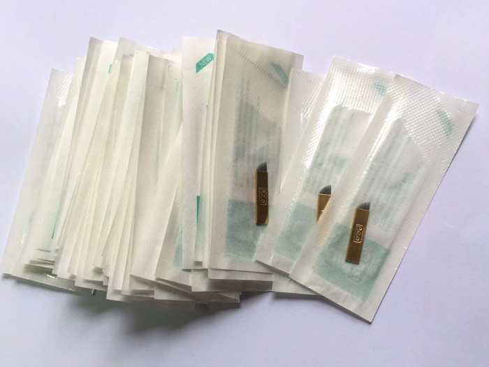 50pcs PCD 14 Needles Bevel Permanent Makeup Eyebrow Blade