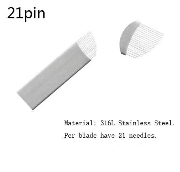 20pcs/lot 21 Needles Manual tattoo pen's needle blade microblading needle blade permanent eyebrow pe