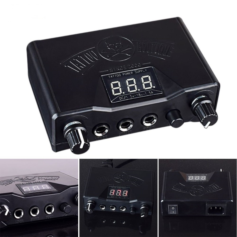 Tattoo Power Supply Black Dual Digital LCD Tattoo Machine Power Supply Tattoo Machine Gun Power Supp