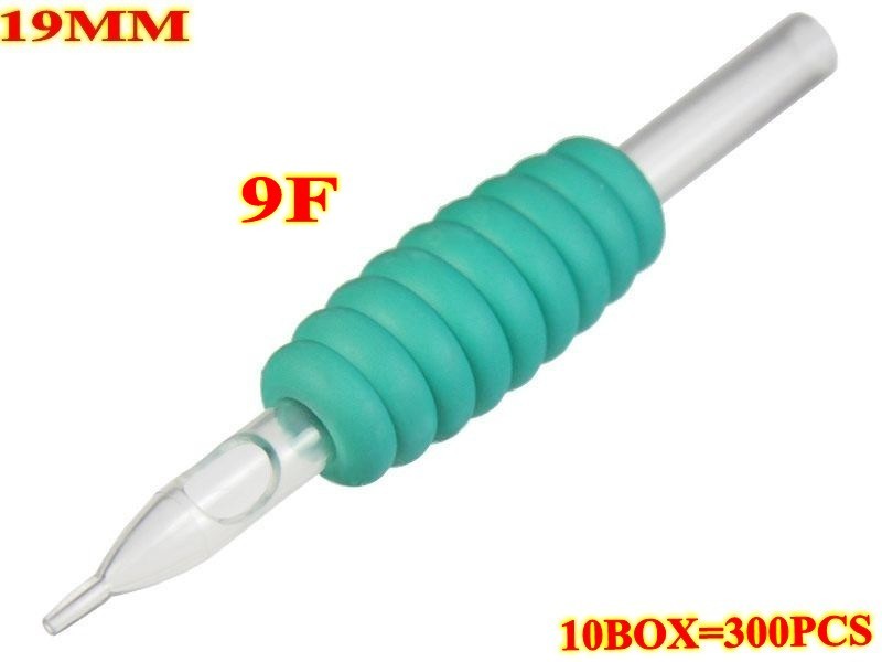 300pcs 9F 19MM Green disposable grips with clear tips