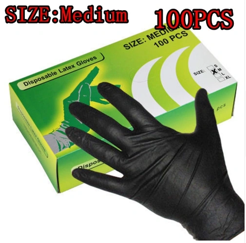 High Quality Tattoo Nitrile Gloves Black-M