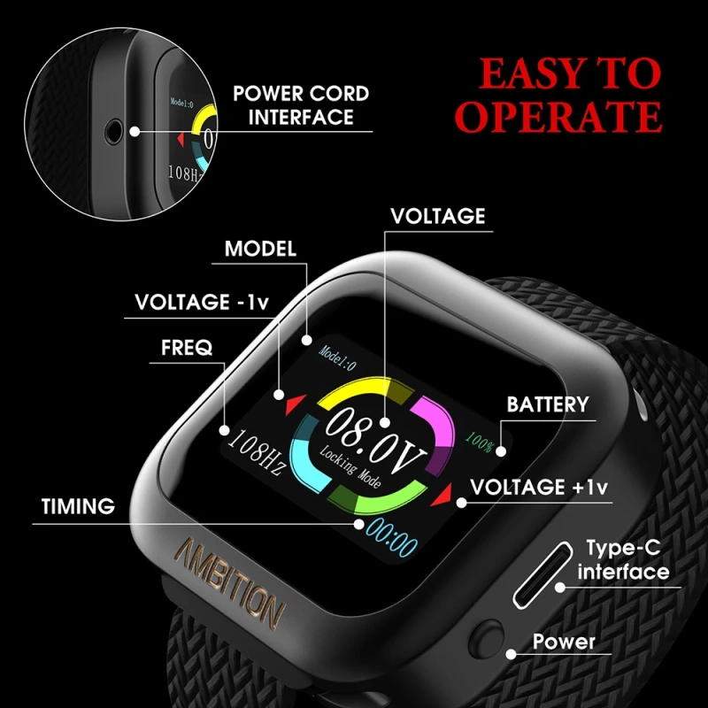 Wireless Protable Touch Screen Watch Tattoo Power Supply 1600mAh