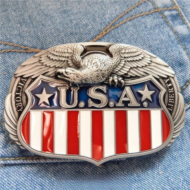 bespoke belt buckle USA flag