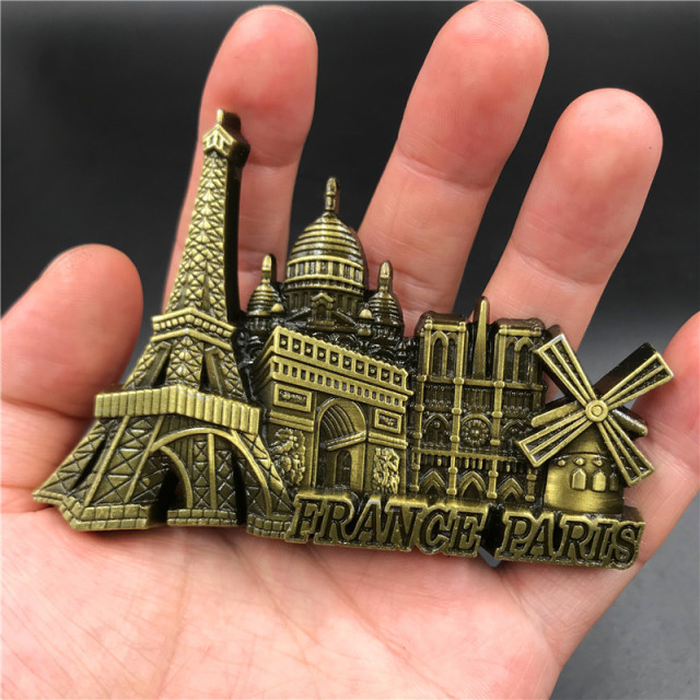custom vintage die cast magnet Paris