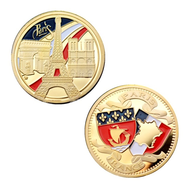 custom France Tourist souvenir coin