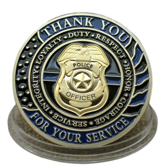 personalized thanksgiving police coin