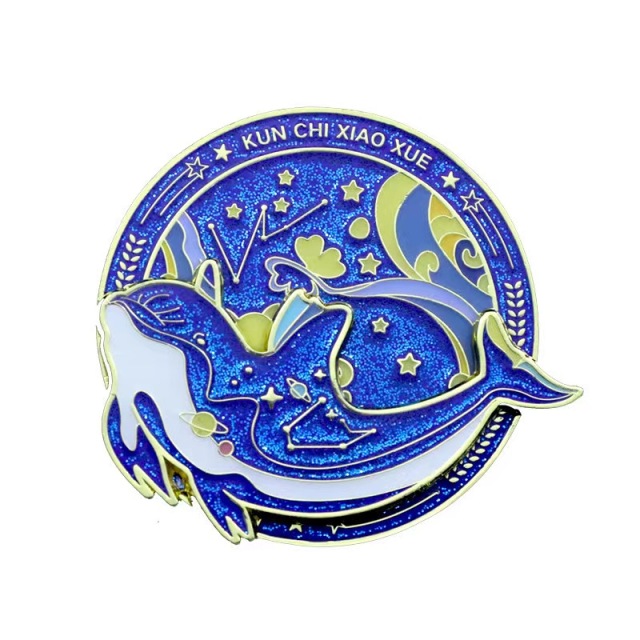 Custom Glitter Dolphin Pin Badge