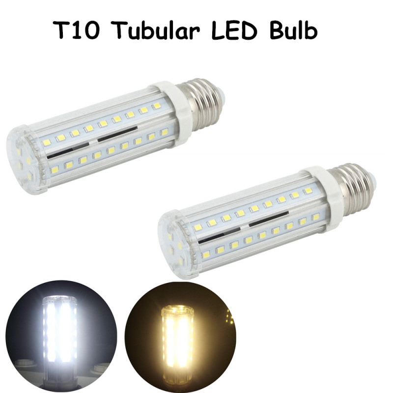 10W Medium Screw Base T10 Tubular LED Bulb  E26 E27 LED Corn Light Tubular Corn Bulb 60W Halogen E26 E27 Bulb Replacement-Pack of 2