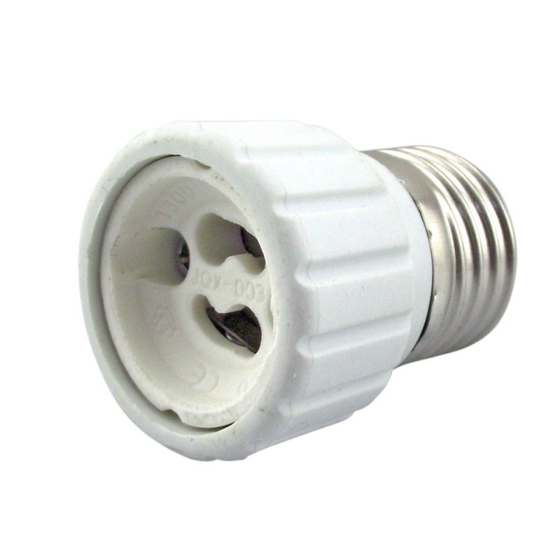 E27 to GU10 Adapter - Converts your Pin Base Fixture (E27) to Standard Screw-in Bulb Socket (10 pcs/lot, E27 - GU10)