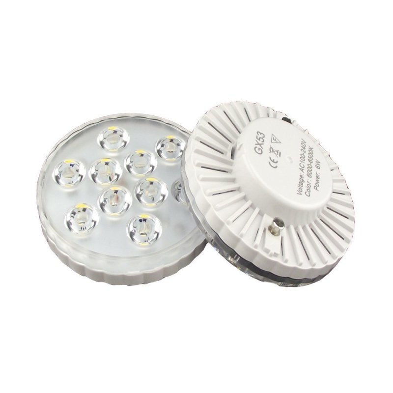 Gx53 LED Cabinet Light Bulb 5W Gx53 Replacement Bulb for Cabinet, Showcase, Exhibition, Shop showroom Lighting-Pack of 4