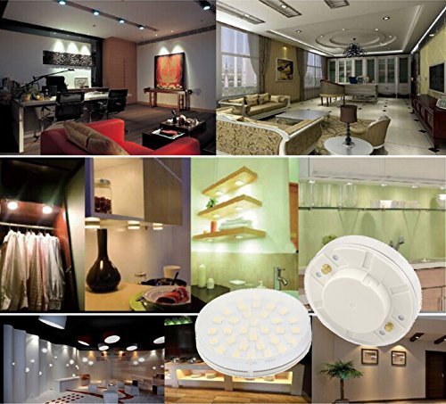 LED 7W Gx53 Under Cabinet Light Bulb 5050smd LED Chips 85-265V AC Gx53 LED Puck Cabinet Showcase Light-Pack of 4