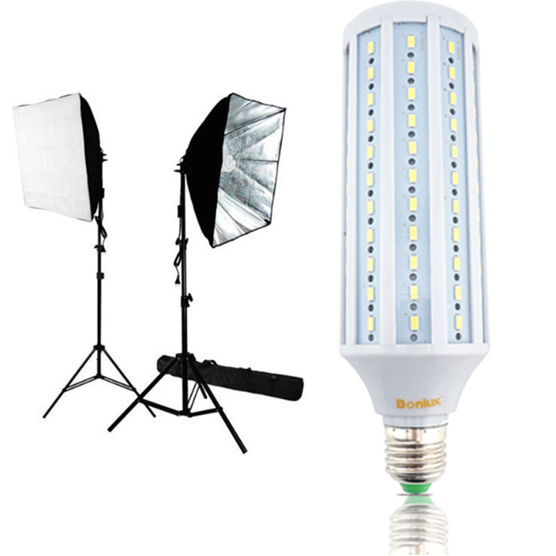40W LED Studio Light Bulb E26 E27 Medium Screw Base 5500K Standard Color Balanced Full Spectrum Photography Bulb for Video Background Camera Lighting