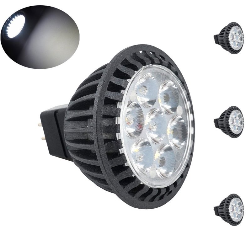 3-pack 5W LED MR16 Spotlight GU5.3 Bi-pin Base, 50W Halogen Bulbs Equivalent, 45° Beam Angle G5.3 Recessed LED Bulb for Landscape Track Lighting