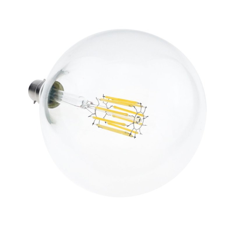 10W G125 B22 LED Filament Globe 125mm Bayonet Cap BC LED Antique Edison Filament Bulb 100 Watt Incandescent Replacement (Non-dimmable)