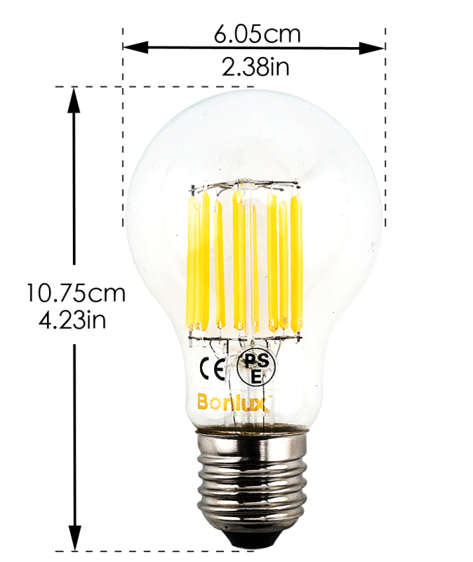 4-Pack 10W E27 LED Classic Filament Bulb GLS A60 Screw ES LED Vintage Edison Bulb 100W Incandescent Replacement (Non-dimmable)