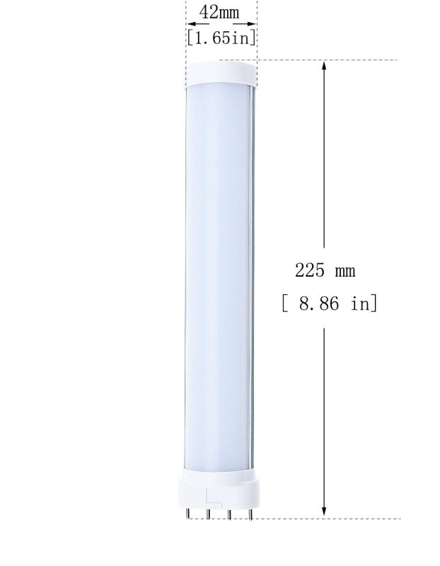 2G11 4 Pin Base 12W LED Light Bulb 85-265V AC Garages Light Horizontal Plug 24W Fluorescent Equivalent, Non-dimmable (Remove or Bypass Ballast)