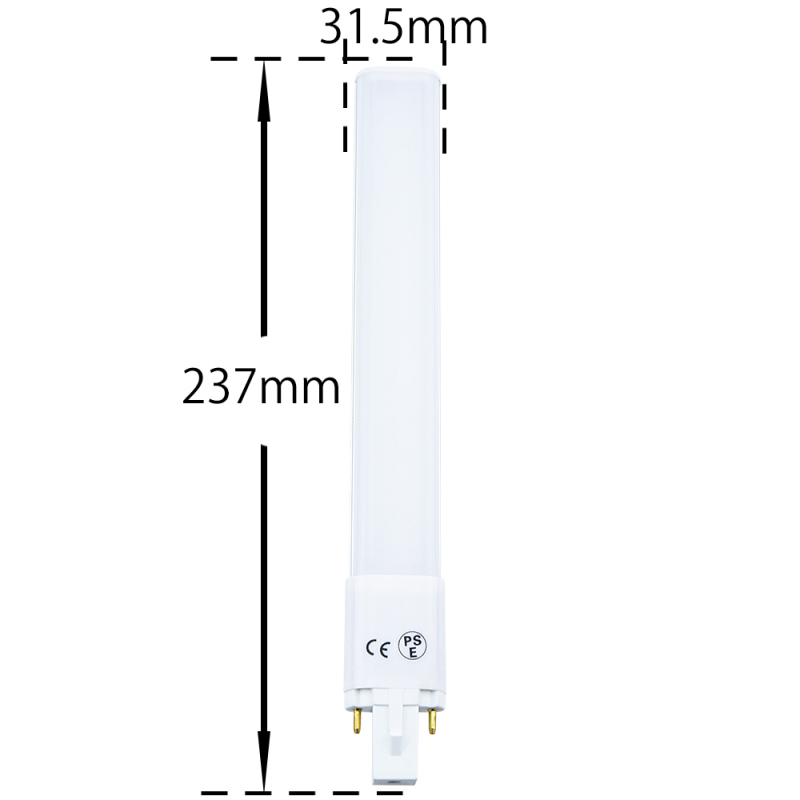 2-pack 8W G23 2-Pin LED Bulb 180 Degrees 18W Compact Fluorescent Lamp Equivalent Horizontal Plug G23 LED PL Retrofit Lamps (Remove/bypass the Ballast)