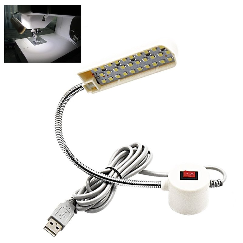 5V USB LED Sewing Light 30 Daylight LEDs Flexible Working Gooseneck Lamp, With Magnetic Mounting Base, ON/OFF Switch for All Sewing Machine