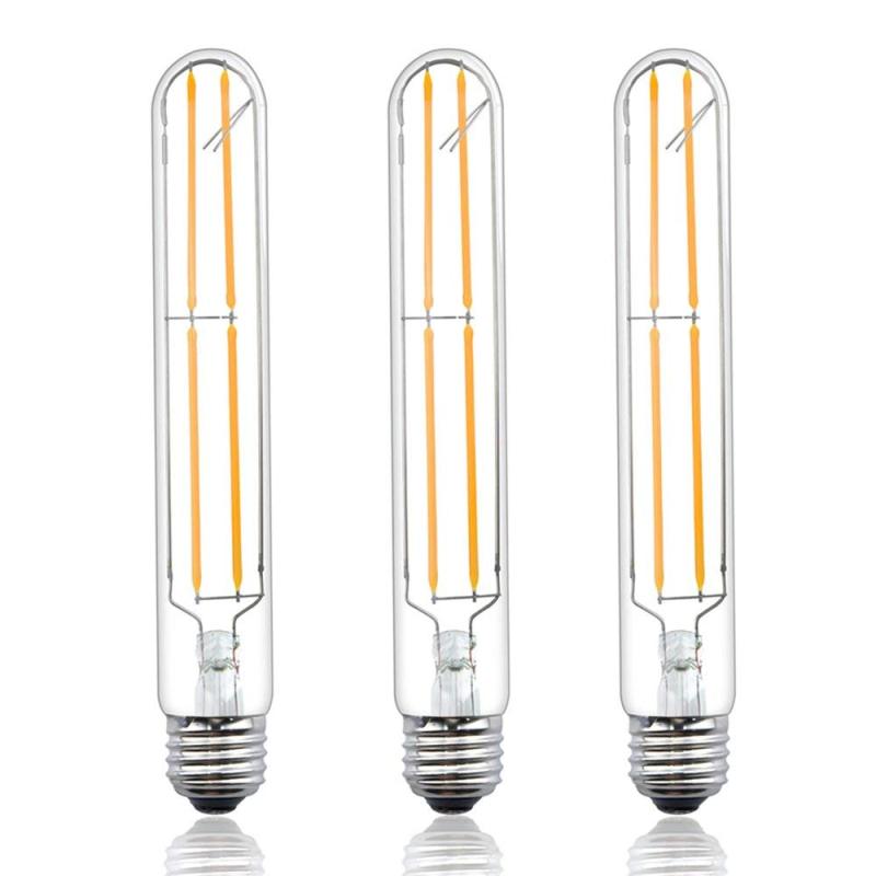 Dimmable T10 LED Filament Light Bulbs 8 Watts T10 LED Tubular Bulb 120V LED Tube Bulb Medium E26 Base 80 Watt Incandescent Equivalent (3-Pack)